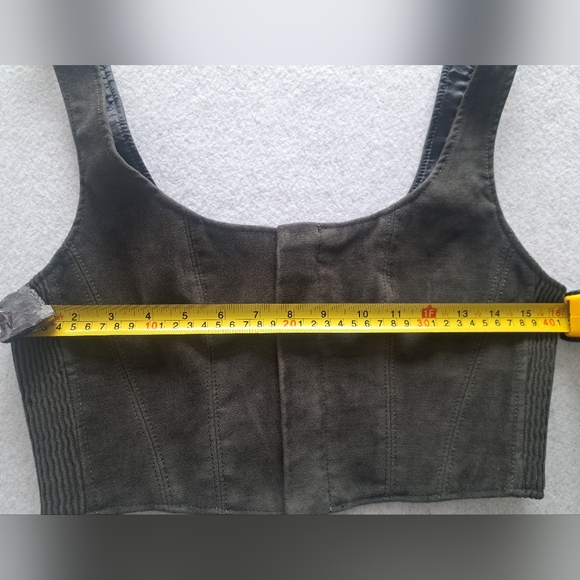 NWOT Babaton Dark Green Zipper Front Cropped Corset - Picture 8 of 12